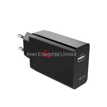 30W Euro Plug Dual USB C PD Charger for Apple MacBook / HP Pro Tablet 608 photo-2