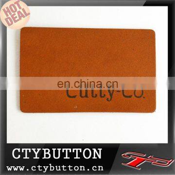 Monogram simple design hot stamp leather label dark color leather