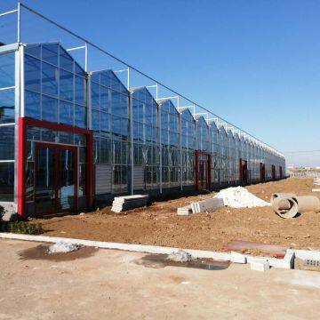 Commercial Glass Greenhouse With Clear PC Sheet Roof photo-2