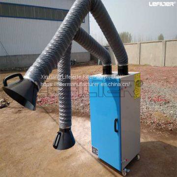 Double-arm welding fume extractor dust collector