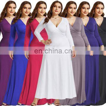 Plus Size Long Dress Wish Skirt Ebay Amazon Women PSexy Fashion Solid Color Arty Maxi Dress photo-7