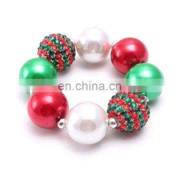 Christmas Girl Chunky Necklace Bracelet 2pcs Set Bubble Beads Boutique Jewelry Sets Gift photo-5