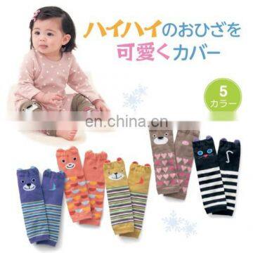 Baby Children Cartoon 3D Bear Leg Warmers Kneepads Warm Cotton Socks Boys Girls Toddler Striped Stocks