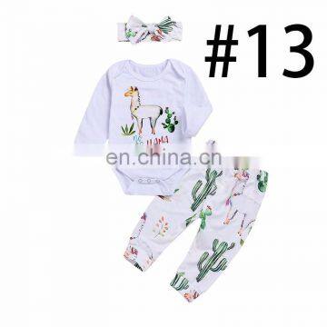 "you're my Best Friend" 2019 Boys White Rompers Outfits & Kids Pink Flower Full Print Pants & Baby Hat 3pc Set photo-3
