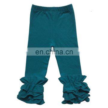Infant Toddler Girls Double Icing Ruffle Leggings Triple Cotton Boutique Elastic Waist Slacks Joggers 27 Plain Colors 10 Sizes photo-4