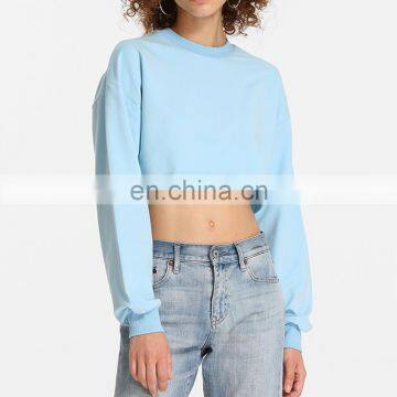 Long Sleeves Women Crop Top Hoodie, Street Wear Sweatshirts