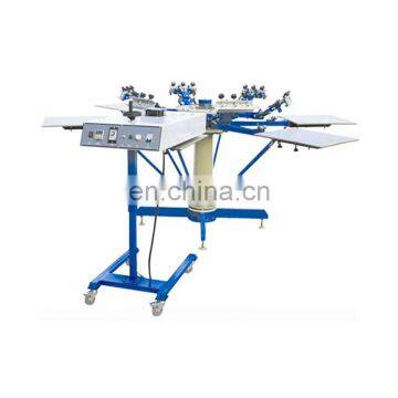 6 Color 6 Station Rotary manual T-shirt Screen Printing Machine