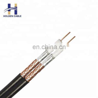 Custom coax cables with power, long double coax cable