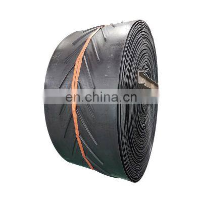 Cleated rubber fabric ribbed EP Chevron conveyor belt