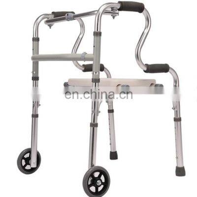 Elderly people toilet chair lightweight Standing Frame Aluminum Folding Walking Aid Walker  for Disabled