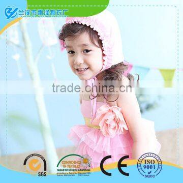 Baby Girls Fashion Beach Clothes/lovely Swimwear With Cap for Girl photo-3