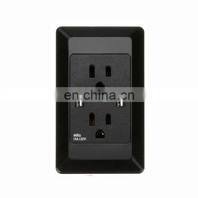 American Standard USB Wall Socket,Three-hole US Plug Port Power Adapter Outlet