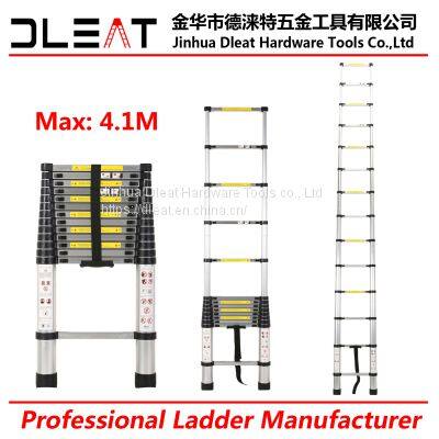 Dleat 4.1m Single Aluminum Telescopic Ladder With EN131