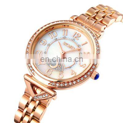 Luxury Brand SKMEI 1658 Stainless Steel Female Diamond Quartz Watches Ladies Fashion Girl Wrist Watch Women