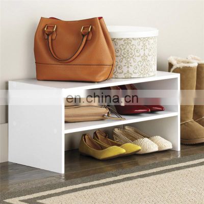 wholesale modern indoor wood living room bathroom storage shelf wooden 2 tier shoe racks