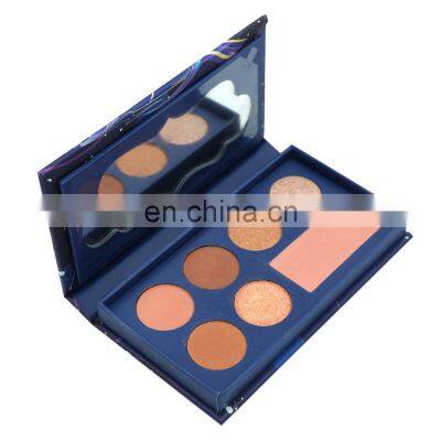 Custom Logo 7 Colors Cosmetic Palette Eyeshadow Case Paper Matte Private Label High Pigmented Base With Mirror