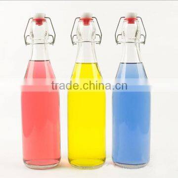 500ml round clear glass drinking bottle with swing top                        
                                                Quality Choice