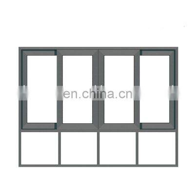 Living room hurriicane impact clear glass aluminum sash aluminum sliding window with mosquito net