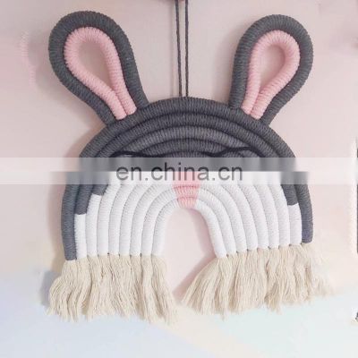 Best Seller Macrame Rabbit Wall Hanging, Nursery Decor, Wall Art Animal Macrame Hanging Wholesale