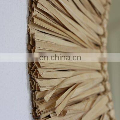 Wholesale Seagrass Wall Mirror Bohemian in Natural Straw Sun Mirrors Wall Decor Best Price Woven Vietnam Supplier photo-3