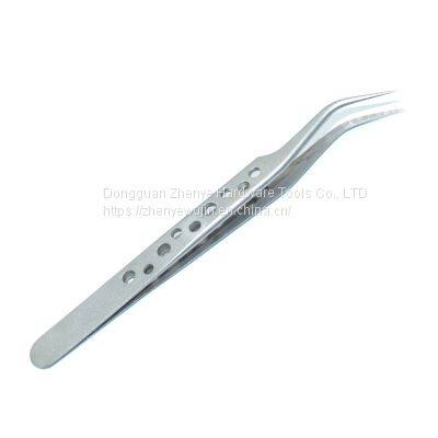High Precision 9-hole Tweezers Stainless Steel Elbow Tip With Heat Dissipation Hole Mobile Phone Maintenance Tool Tin Planting 9-hole Tweezers
