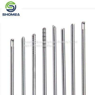 SHOMEA Customized Small Diameter Thin Wall Stainless Steel Suction Tube with Swaged Hole