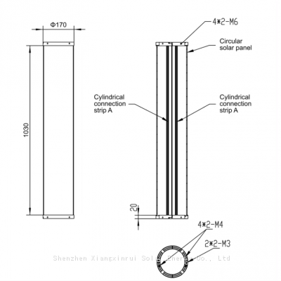 Newest Type Solar Panel 100w Sunpower Solar Glass Tubes Shape Solar Module Install on Street Lamp