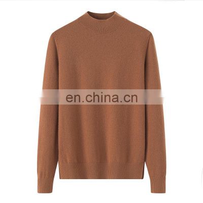 Factory Wholesale Custom 100% Cashmere Crew Neck Sweater for Women Knitted Solid Pattern Casual Style for Winter Front Logo