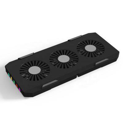 Desk 3 Cooling Fan Adjustable Foldable Laptop RGB Stand for Mac Air Pro for HP Computers Portable Computer Folding Bracket photo-2