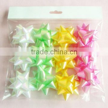 9 Pcs/Poly Bag,Plastic Ribbon Star Bows Made by Machine for Everyday /Gift packing decoration                        
                                                Quality Choice