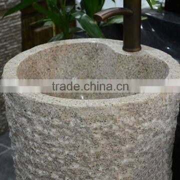 Best Sale Natural Polished Bathroom Yellow Granite Sink Design photo-3