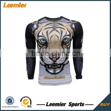 Girl's custom cheetah design raglan sleeve rash guard