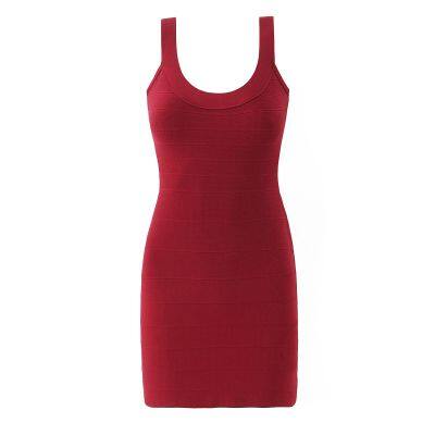 2025 New Fashionable Elegant Female Black High-Stretch Waist Cinch Mini Dress Knit Dress photo-4