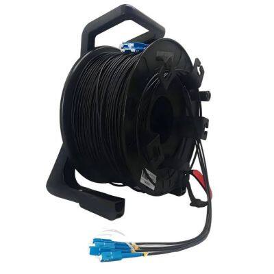 4Fiber LC тактический бронепокрытый оптоволоконный кабель на барабане