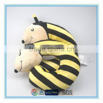 Custom stuffed plush bee kids travel neck cushion