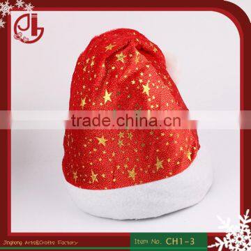 Christmas Decoration OEM Wholesale Santa Hat With Gold Star Mini Christmas Hat Dropshipping