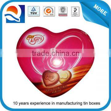 Heart chocolate tin can accept customed design