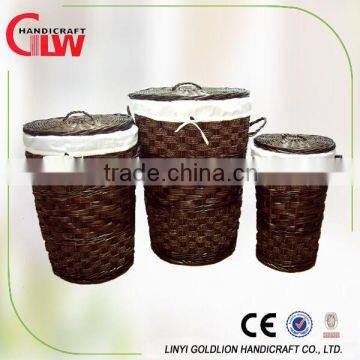 3 pieces set laundry basket, storage basket, willow and seagrass laundry basket