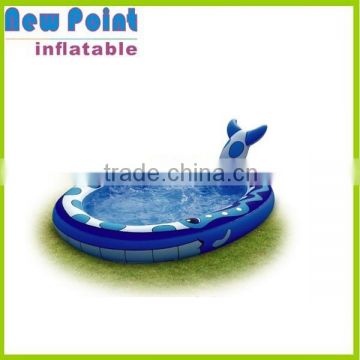 Inflatable swimming pool toys for fun,mini blue shark inflatable kids pool,pool waterfalls