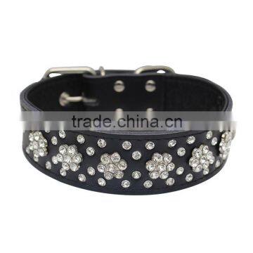Professional Manufacturer Wholesale Diamond Litchi Grain Leather Pet Collar Dog Collars photo-3