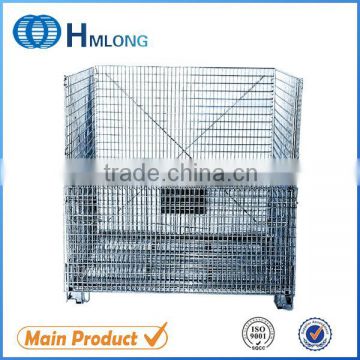 Folding metal wire mesh warehouse storage basket universal