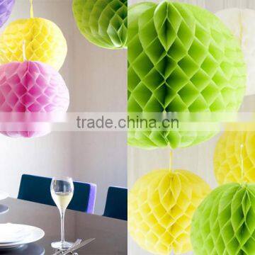 Assorted color 10 inch hanging paper honeycomb ball for kid's birthday party decoration