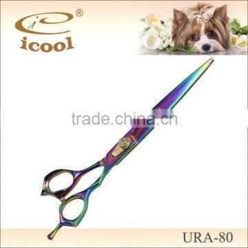 unique Colorful carbon coating pet hair scissors made of 440c