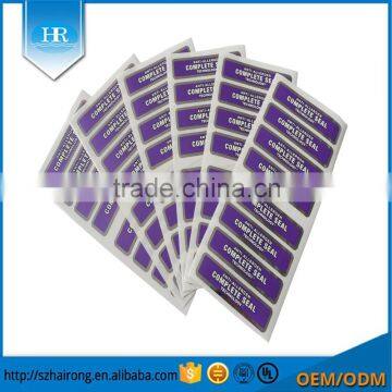 Custom Slik Screen Printing Color Logo Strong Glue Self Adhesive Label