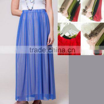 2016 blue women long skirt boutique girl maxi skirt ladies pure color dress summer