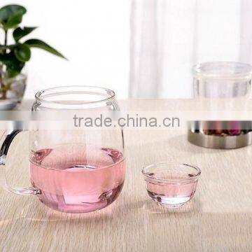 SAMADOYO Office Use Clear Glass Tea Cup With Infuser/Filter With Handle Wholesale Price