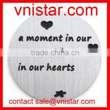 Vnistar a moment in our arms, a lifetime in our hearts 22mm stainless floating locket plate charm AC506