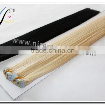 Wholesale tape hair extension double drawn virgin hair indian remy tape hair