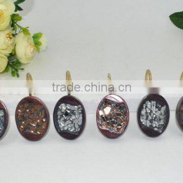 Polyresin Shower Curtain Hooks With Blue Gem photo-5