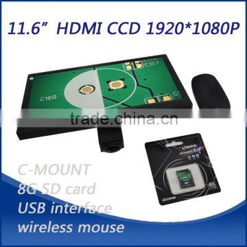ZX-01LCD High Quality Video Microscope Theory and Trinocular Drawtube LCD Microscope Camera 11.6 Inches Screen With C-mount photo-3
